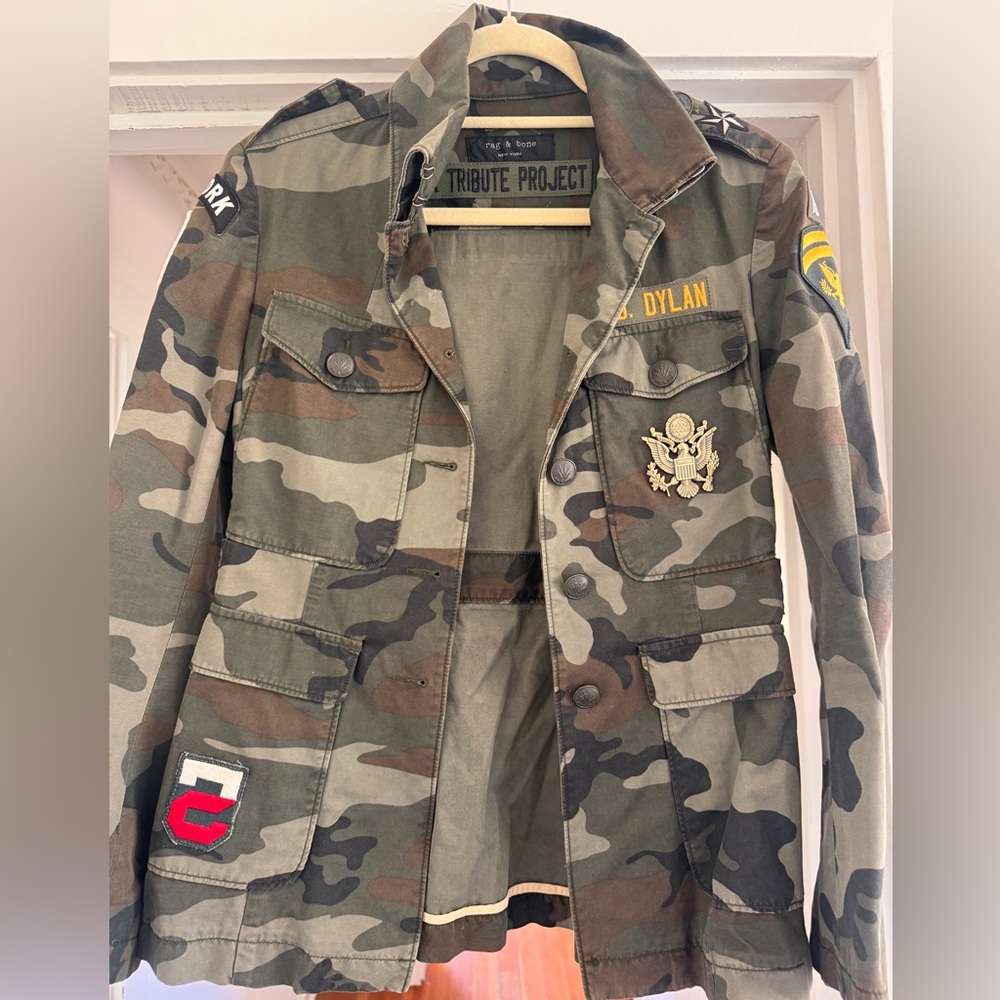 Rare Rag & Bone x Tribute Project Bob Dylan Camo Military Jacket
